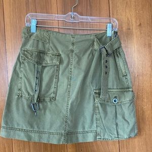 Free people cargo, army green mini skirt